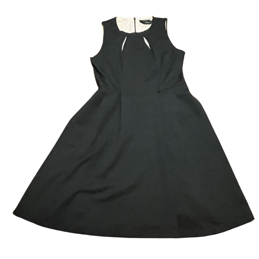 CYNTHIA ROWLEY BLACK FIT & FLARE DRESS CUTOUT DETAIL S EUC! - Picture 4 of 14